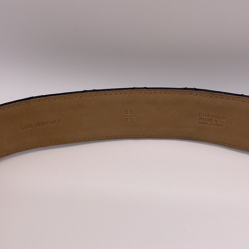 Chanel CC Gold Logo Quilted Black Belt - Picture 13 of 17